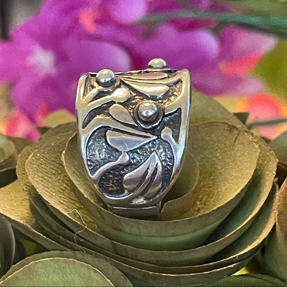 Silpada Floral Vine Holy Trinity Sterling Silver Ring R1686 Size 11 - Picture 5 of 11